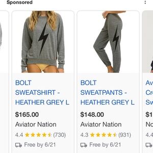 Aviator Nation Gray Bolt Sweatset.